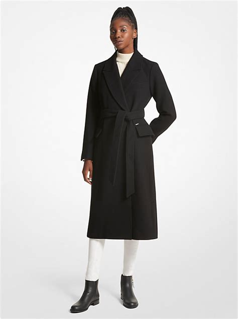 michael kors wool blend wrap coat